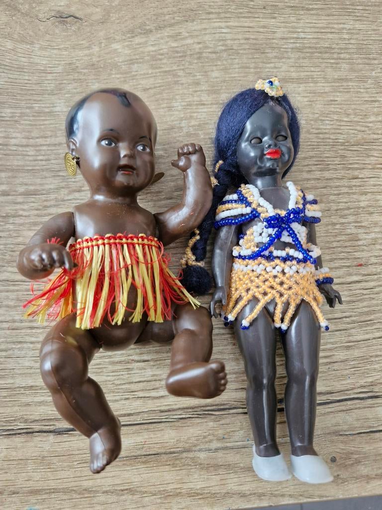 Schilpad vintage poppen: babypop en kralenpop, Ophalen of Verzenden, Gebruikt, Overige typen