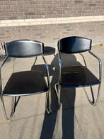 Set van 2 zwarte cantilever stoelen met chroom frame, Huis en Inrichting, Stoelen, Ophalen, Gebruikt, Twee, Zwart