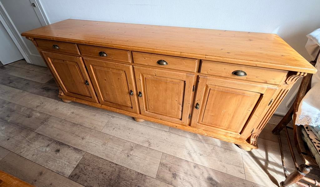 Vintage Grenen dressoir/kast, Ophalen, Gebruikt, Met deur(en), Vintage