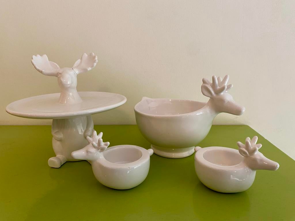 Set rendierschaaltjes, Huis en Inrichting, Keuken | Servies, Gebruikt, Schaal of Schalen, Overige stijlen, Glas, Ophalen of Verzenden