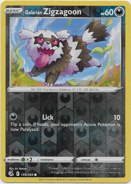 Fusion Strike,  Galarian Zigzagoon [reverse] 159/264, Verzenden, Nieuw, Losse kaart