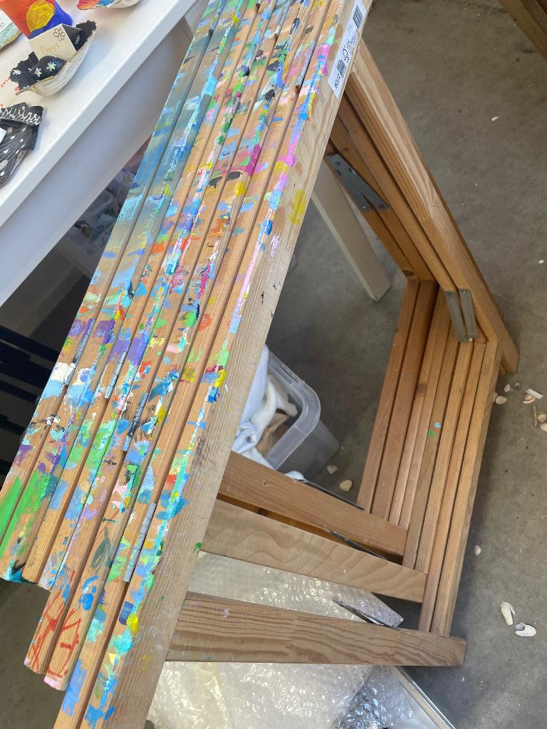 Schragen hout gratis, Ophalen, Gebruikt, 70 tot 120 cm, Inklapbaar