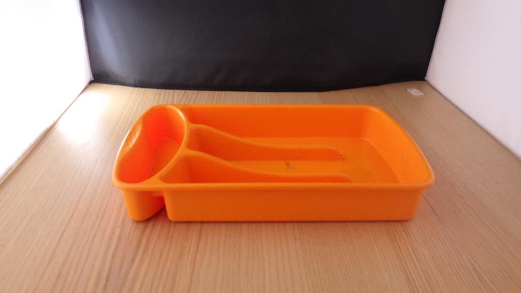 mooie oranje retro bestekbak, Ophalen of Verzenden, Overige typen