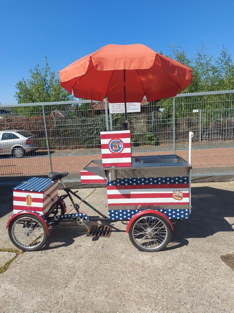Hotdog Foodkraam op Fiets - Amerikaanse Stijl, Ophalen of Verzenden, Goederen