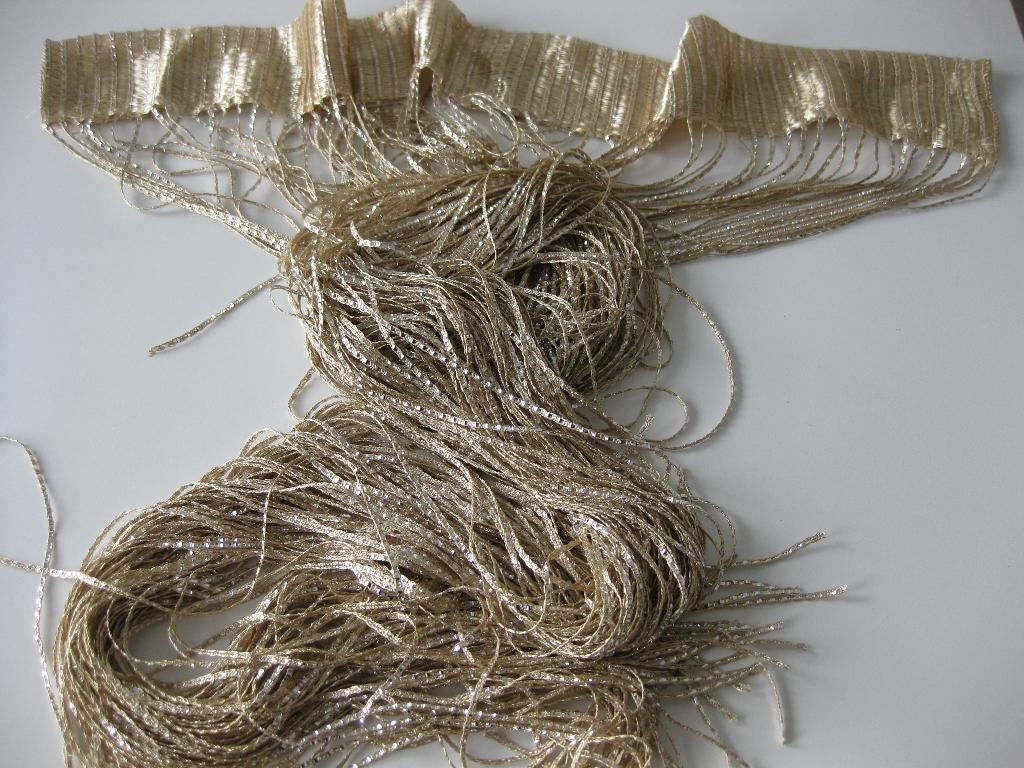 Gordijn / Vliegengordijn goudkleurig 195 x 90 cm met tunnel, Huis en Inrichting, Ophalen of Verzenden, 50 tot 100 cm, 150 tot 200 cm