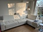 Kunstleren hoekbank creme/wit, Ophalen, Gebruikt, Hoekbank, 300 cm of meer