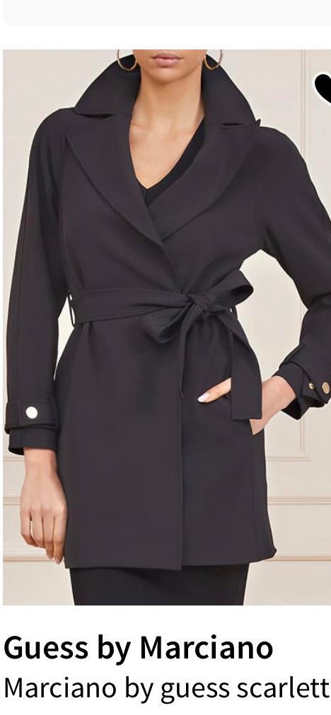 Guess by Marciano trenchcoat, Ophalen of Verzenden, Zo goed als nieuw, Maat 42/44 (L), Zwart