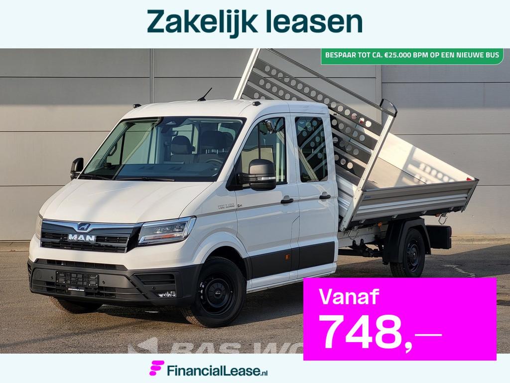 MAN TGE 3.180 Driezijdige Kipper Automaat Dubbel Cabine 2025, Auto's, Bestelauto's, Bedrijf, Lease, Financial lease, Airconditioning