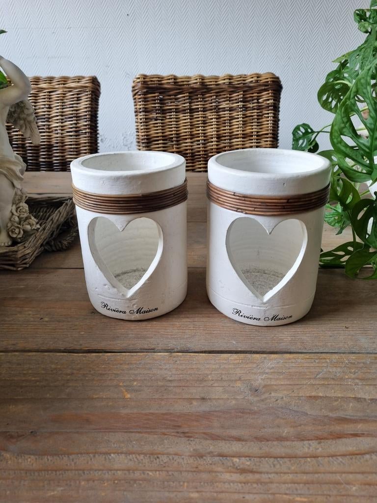 Riviera maison hart heart windlichten votives, Ophalen of Verzenden, Zo goed als nieuw, Overige materialen, Minder dan 25 cm