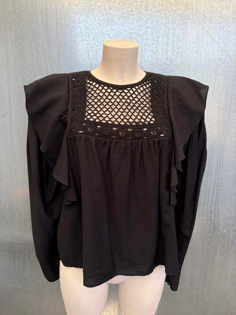 Magali Pascal blouse zwart xs flora, Ophalen of Verzenden, Zo goed als nieuw, Maat 34 (XS) of kleiner, Zwart