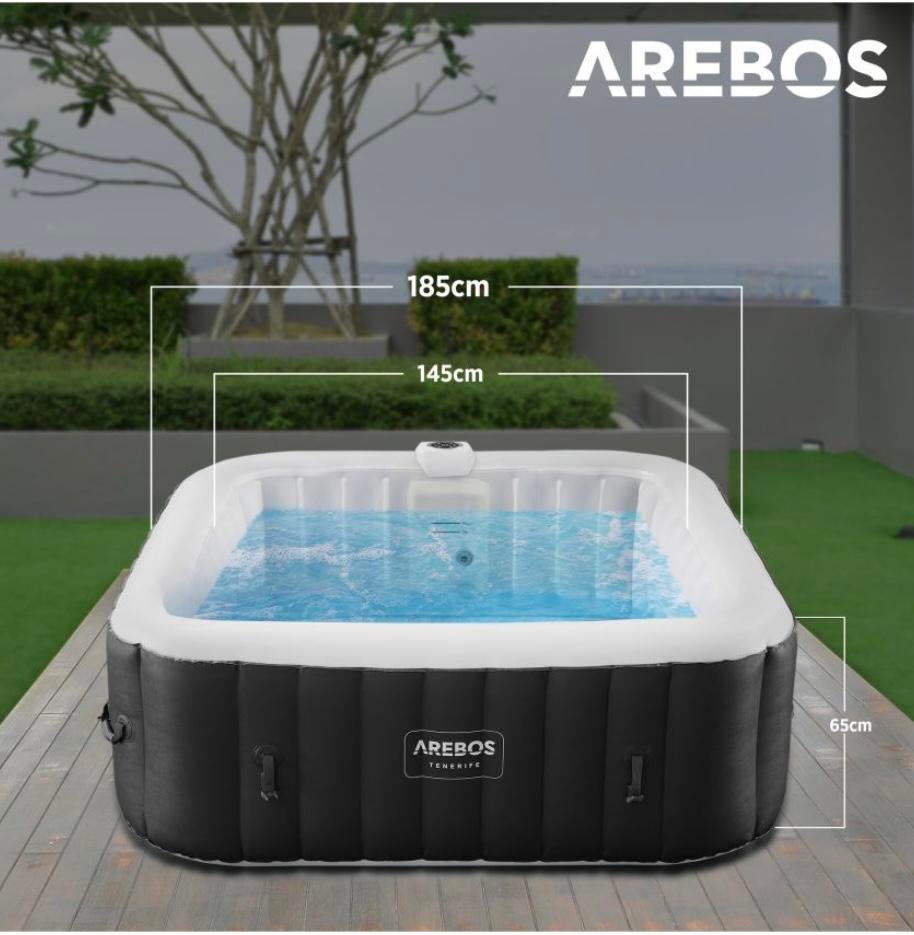 Arebos opblaasbare whirlpool jacuzzi spa Tenerife LED 2400W, Ophalen of Verzenden, Nieuw, Filter, Opblaasbaar