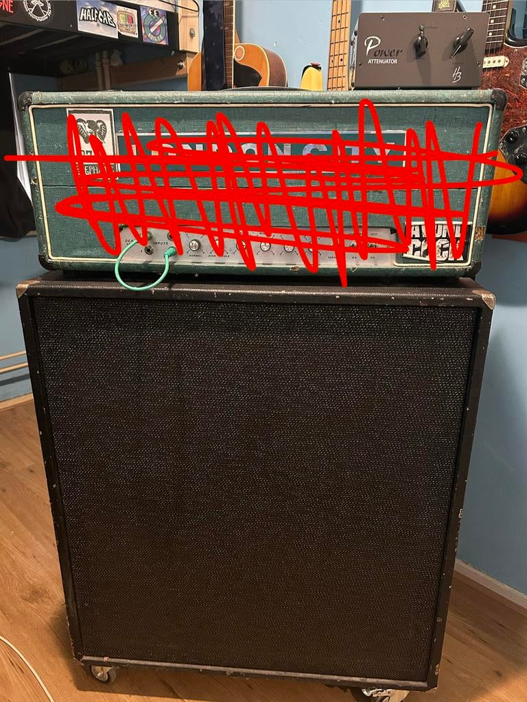 1970 Kustom 4x12 cabinet with fender bassman speaker, Muziek en Instrumenten, Ophalen of Verzenden, Zo goed als nieuw, 100 watt of meer