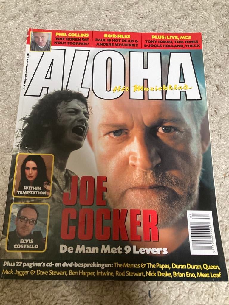 Aloha Muziekblad - Joe Cocker, Within Temptation, Phil Colli, Ophalen of Verzenden, Muziek, Film of Tv