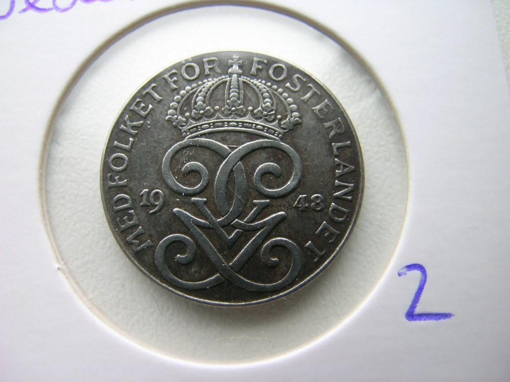 2 Ore 1948 Zweden (nr 2), Ophalen of Verzenden, Overige landen, Losse munt