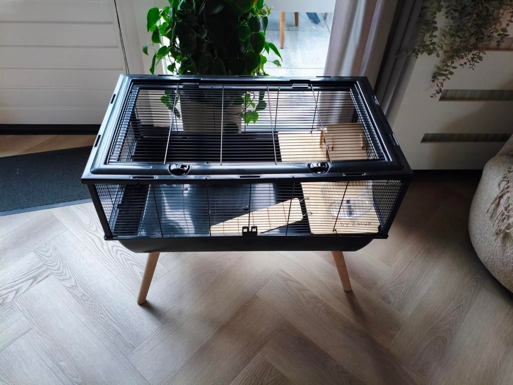 Zolux Knaagdierkooi Nigha zwart, Minder dan 60 cm, Kooi, Ophalen of Verzenden, Zo goed als nieuw