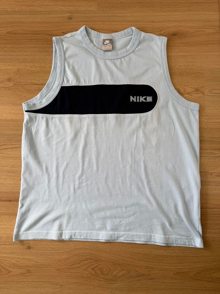Nike Vintage Tanktop Jersey Lichtblauw • Maat XXL, Ophalen of Verzenden, Gedragen, Overige maten, Overige kleuren