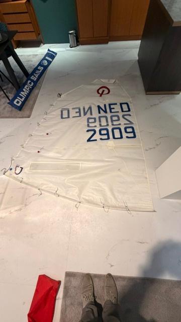 optiparts foils,gieken,spriet en 2 zeilen, Watersport en Boten, Open zeilboten, Zo goed als nieuw, Optimist, 6 meter of meer, Polyester