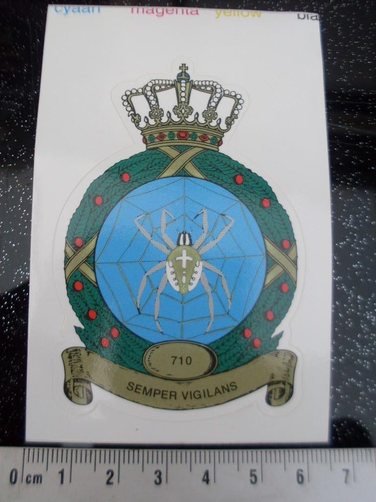 sticker squadron 710 semper vigilans logo spin leger, Verzamelen, Verzenden, Zo goed als nieuw, Bedrijf of Vereniging