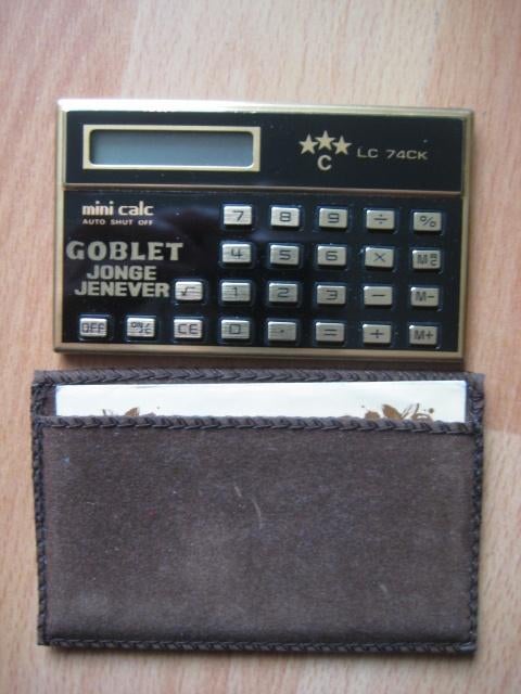Rekenmachine Goblet jenever, Verzamelen, Merken en Reclamevoorwerpen, Ophalen of Verzenden