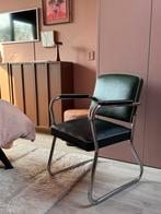 Vintage buisframe fauteuil groen chroom Bauhaus Gispen stijl, Ophalen, Gebruikt, Overige kleuren, Metaal