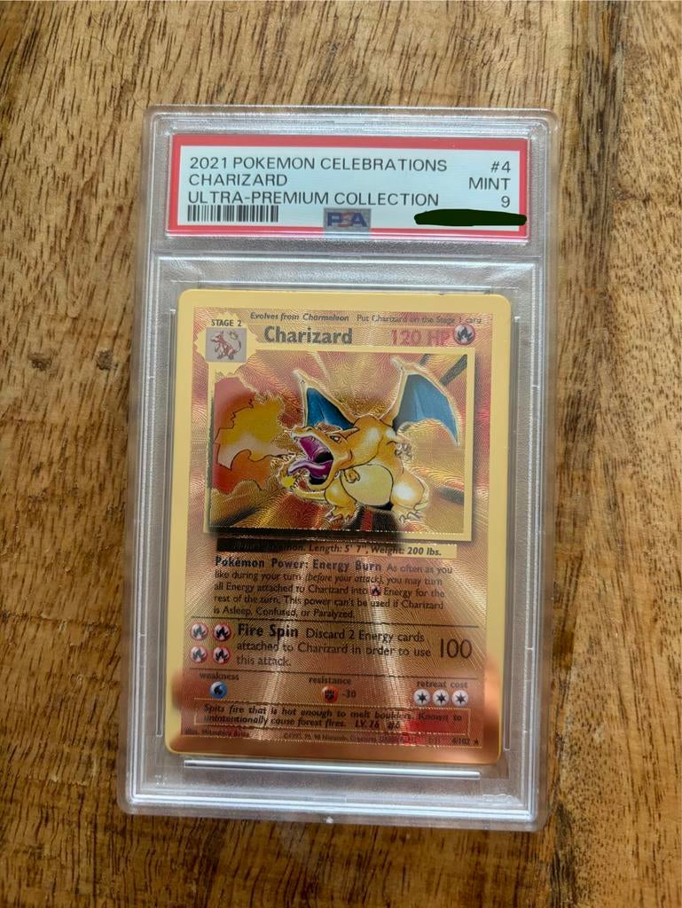 Charizard Pokémon Celebrations PSA 9 MINT, Ophalen of Verzenden, Zo goed als nieuw, Losse kaart
