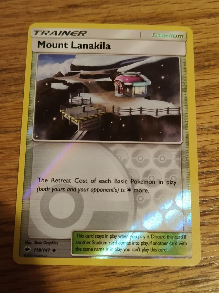 Mount lanakila reverse holo 118/147 burning shadows, Ophalen of Verzenden, Zo goed als nieuw, Losse kaart, Foil