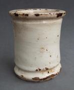 17-18 de eeuw Bodemvondst Faience Zalfpot Albarello Model, Ophalen of Verzenden