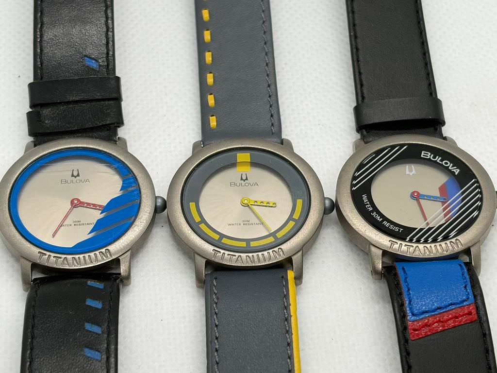 Bulova - Titanium Design Set van 3 - 8978902,8978904,8978906, Ophalen of Verzenden, Leer, Overige merken