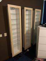 4x Moderne vitrinekast met glas en verlichting, Huis en Inrichting, Kasten | Vitrinekasten, Ophalen, Minder dan 50 cm, Met deur(en)