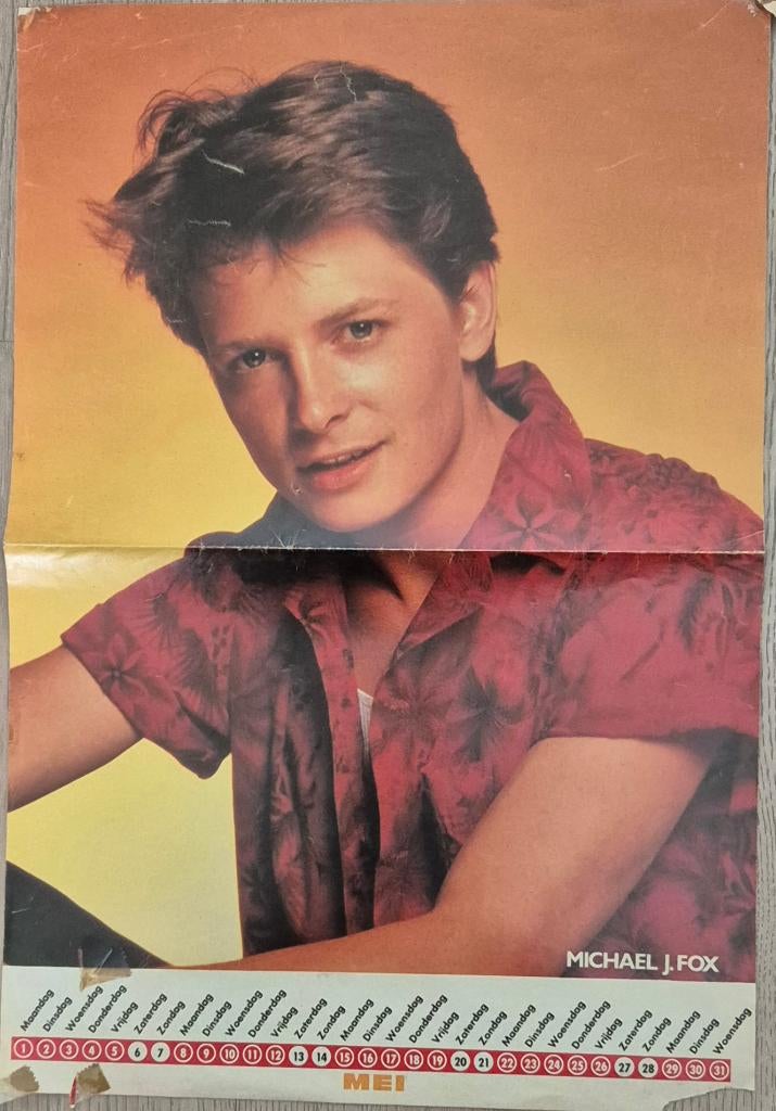 4 mooie posters MICHAEL J FOX (TOP 10, BRAVO & HITKRANT ), Ophalen of Verzenden, A1 t/m A3, Film en Tv, Rechthoekig Staand