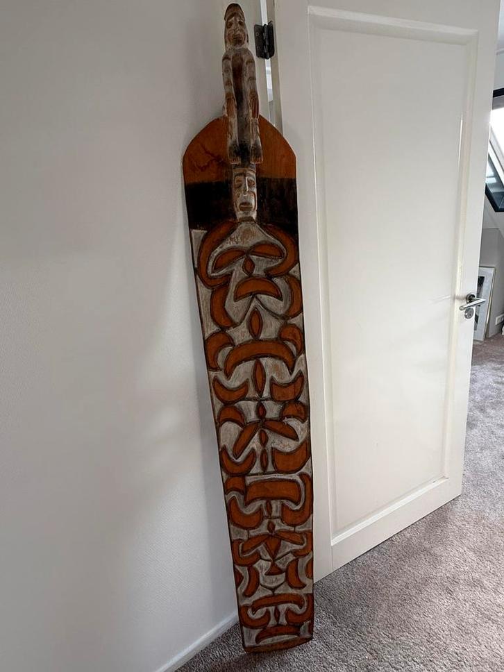 Authentiek Asmat schild uit Papua - 170cm, Antiek en Kunst, Kunst | Niet-Westerse kunst, Ophalen