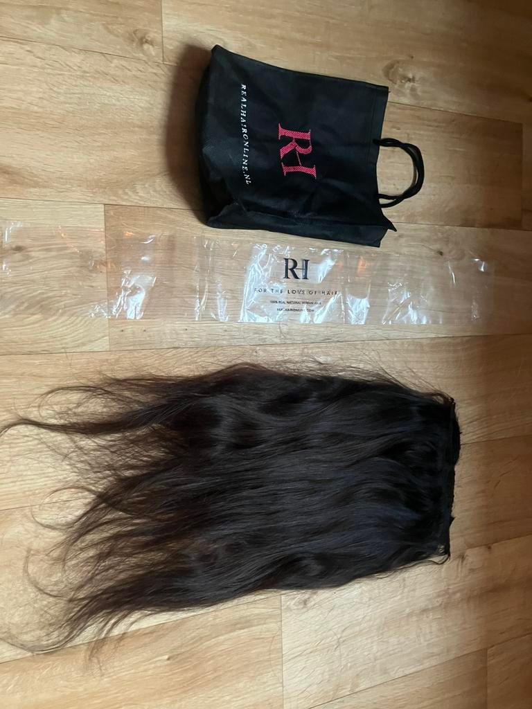 Real Hair banen weave extensions 45 cm 20 inch bruin 5 stuks, Sieraden, Tassen en Uiterlijk, Uiterlijk | Haarverzorging, Ophalen of Verzenden