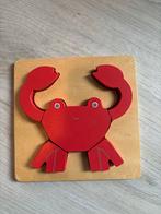 Houten kinderpuzzels: krab, kat en lieveheersbeestje, 2 tot 4 jaar, Gebruikt, Ophalen of Verzenden, Van hout