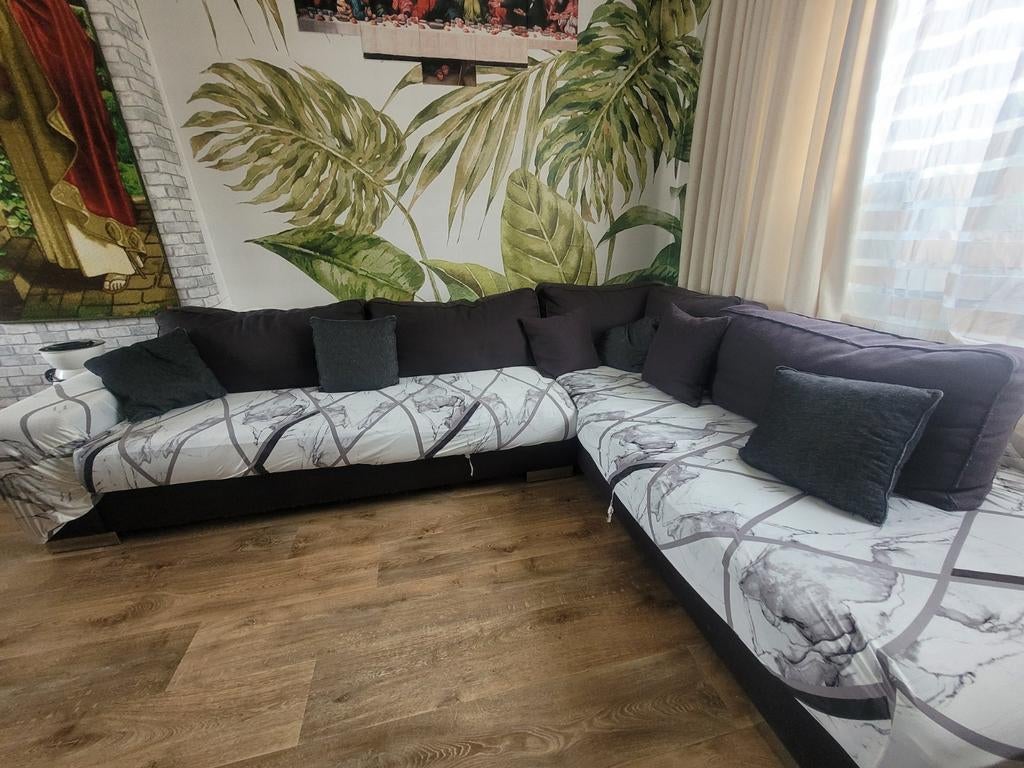 Comfortabele hoekbank met afneembare hoezen, Gebruikt, 100 tot 125 cm, Hoekbank, 300 cm of meer