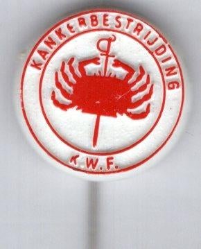 Kankerbestrijding K.W.F. kon. Wilhelmina fonds ( K_220 ), Verzamelen, Speldjes, Pins en Buttons, Verzenden, Zo goed als nieuw