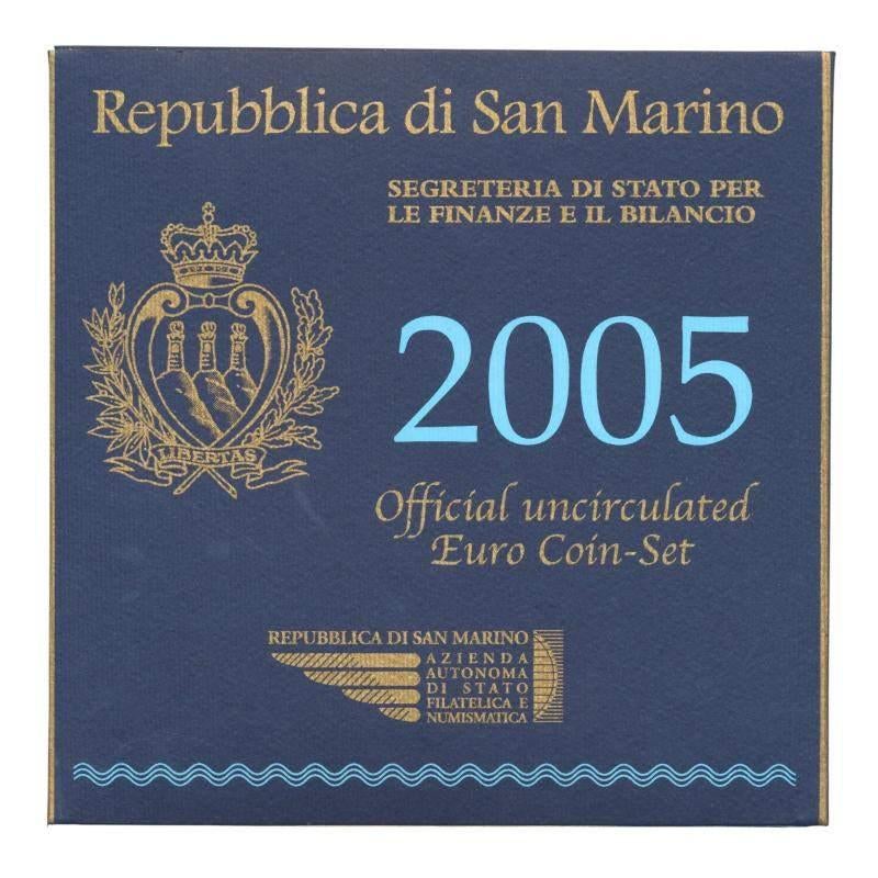 San Marino Euromuntset 2005 incl. zilveren 5 Euro Antonio On, Ophalen of Verzenden, San Marino, 5 euro, Setje