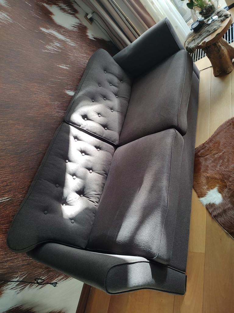 Comfortabele 2,5-zits bank in bruin met binnenvering, Ophalen of Verzenden