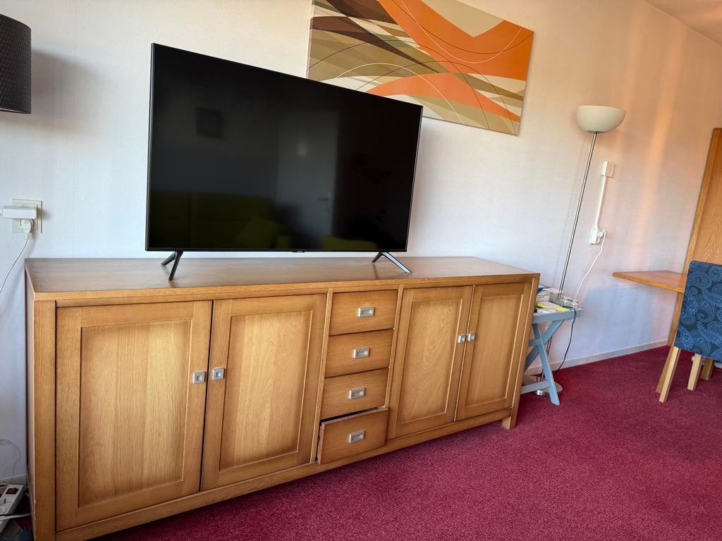 Kersenhouten dressoir met lades en deuren, Huis en Inrichting, Ophalen, Gebruikt, 200 cm of meer, 25 tot 50 cm