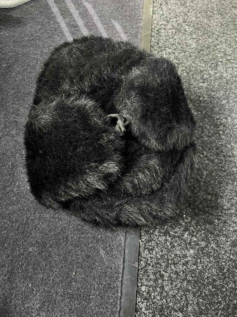 Antiek/vintage Pilotenmuts/trapper hat zwart, Verzamelen, Militaria | Tweede Wereldoorlog, Ophalen of Verzenden, Overige soorten