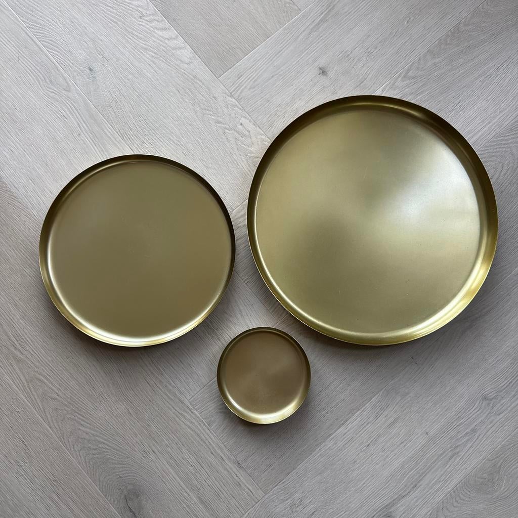 3 x HEMA Gouden dienblad onderzetter borden goud, Ophalen of Verzenden, Zo goed als nieuw