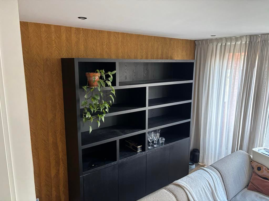 Buffetkast Barcelona Goossens zwart, Huis en Inrichting, Ophalen, Gebruikt, 200 cm of meer, 150 tot 200 cm