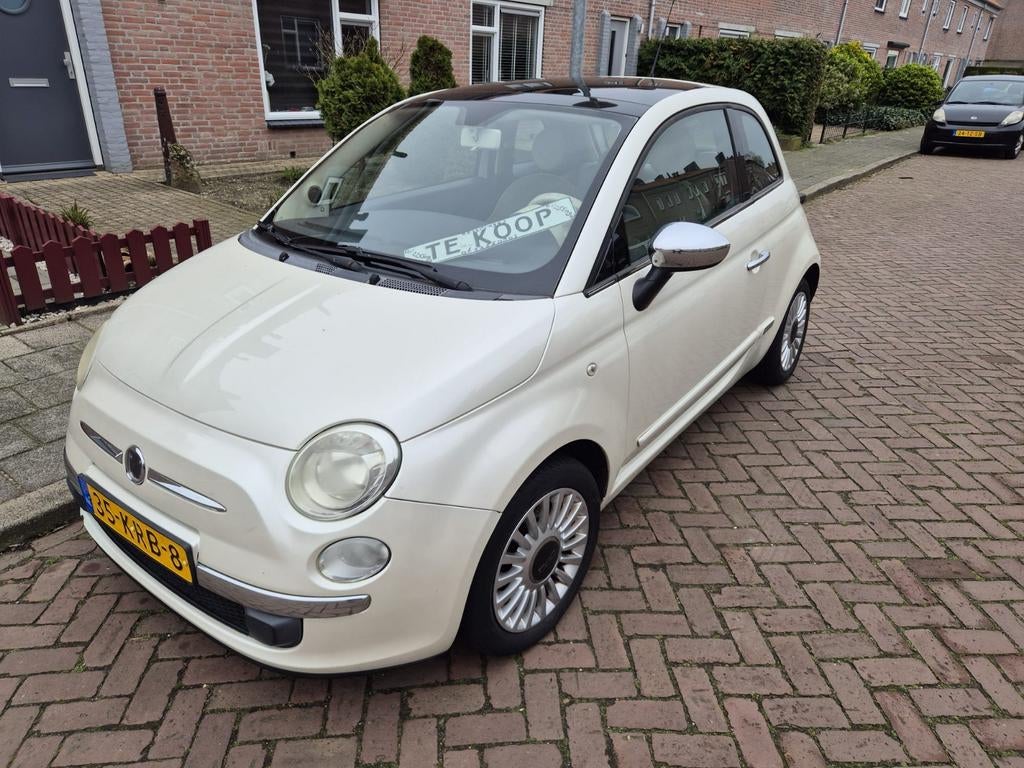 Fiat 500 1.2 AUT 51KW 2010, Auto's, Stof, 1242 cc, 4 cilinders, Wit