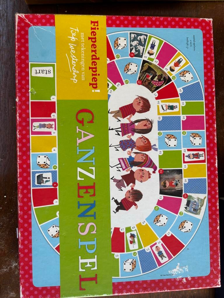 Fieperdepiep Ganzenbord - Klassiek familiespel, Drie of vier spelers, Ophalen of Verzenden, Gebruikt