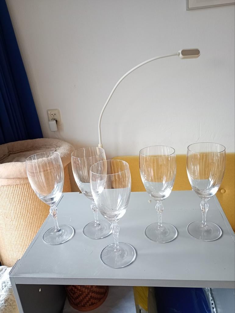 Vintage Lenox Wijnglazen met Gedraaide Steel - Set van 5, Ophalen