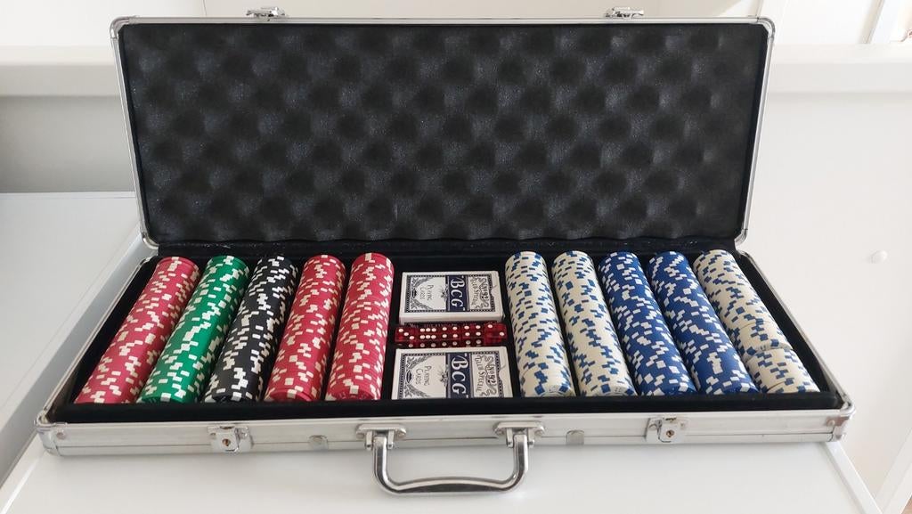 Complete Pokerset in Aluminium Koffer, Vijf spelers of meer, Ophalen of Verzenden, Gebruikt