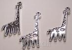 0789 Mooie Zilver Kleurige Metalen Giraffe Bedels, Overige merken, Overige materialen, Nieuw, Ophalen of Verzenden