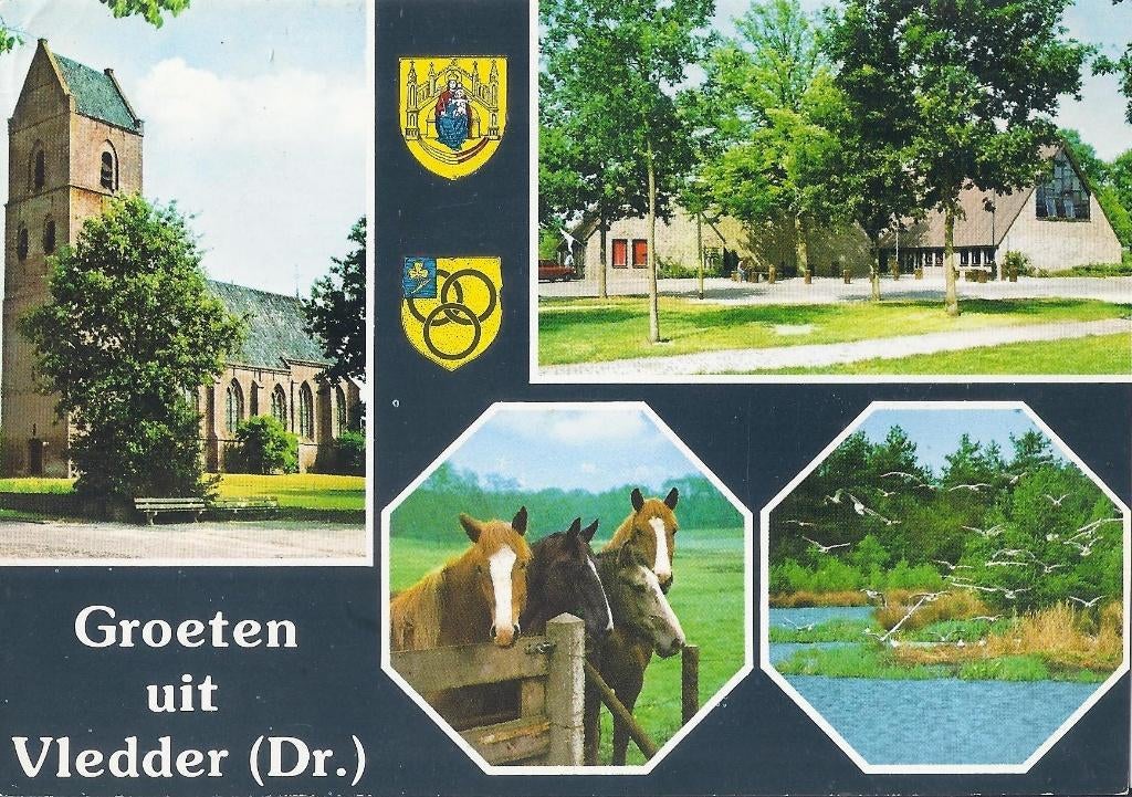 Vledder Gelopen Ansichtkaart ( A945 ), Verzamelen, Ophalen of Verzenden, 1980 tot heden, Gelopen