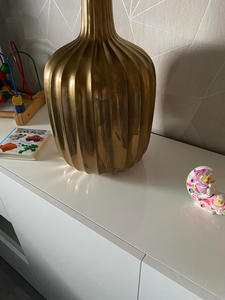 Gouden vaas met pluimen, Ophalen, Overige materialen, Gebruikt, Overige kleuren