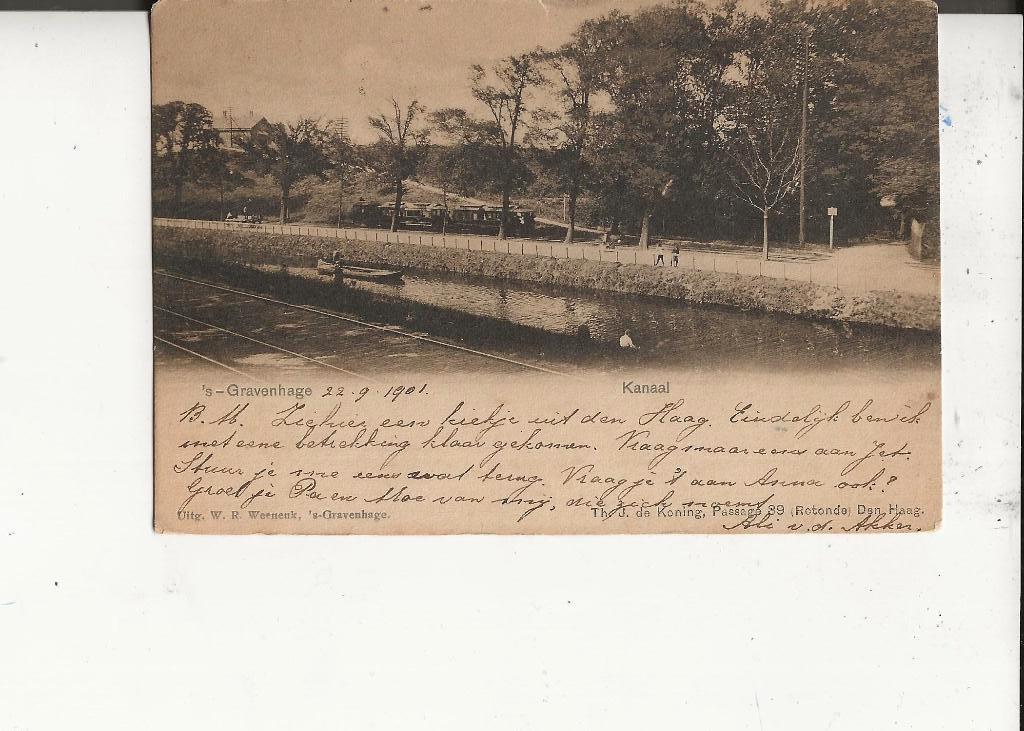 Scheveningen Kanaal met stoomlocomotief 22-9-1901, Verzamelen, Ansichtkaarten | Nederland, Ophalen of Verzenden, Voor 1920, Gelopen