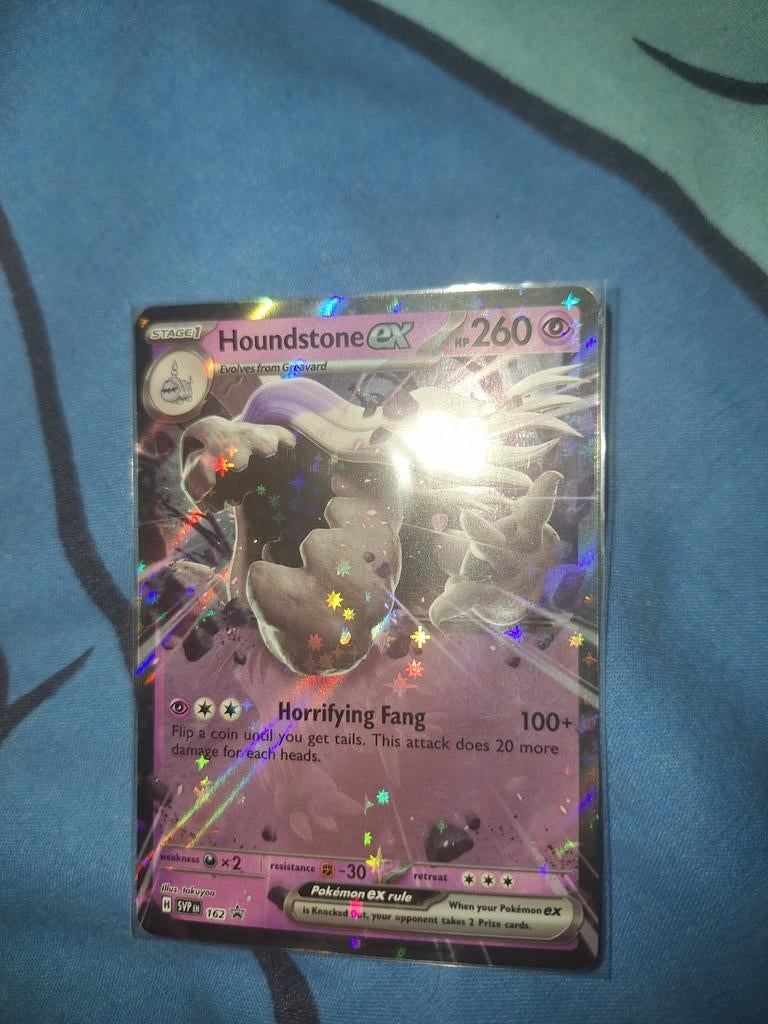 Pokémon Houndstone ex SVP 162/162 Foil Kaart, Ophalen of Verzenden, Zo goed als nieuw, Losse kaart, Foil